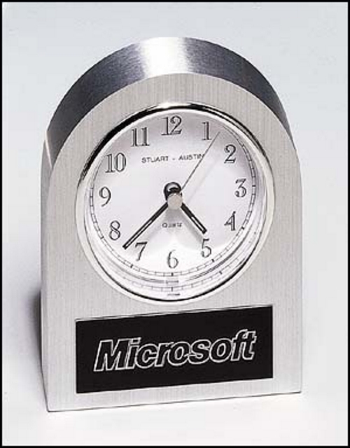 Silver Desk Clock (4 1/2"x3 1/2"x1")